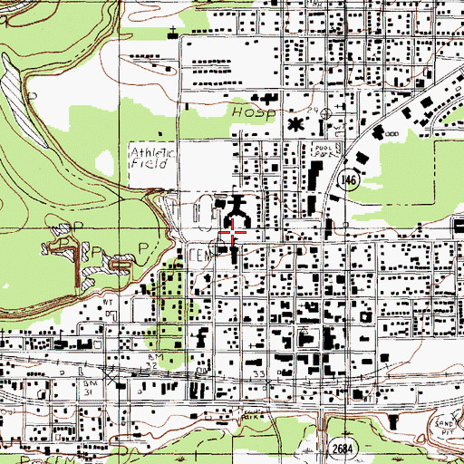 Topographic Map of Gulf Coast High School - Dayton, TX