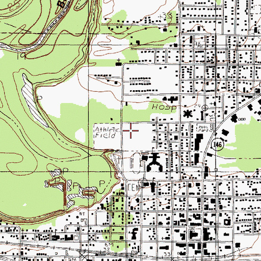 Topographic Map of Liberty Elementary School, TX