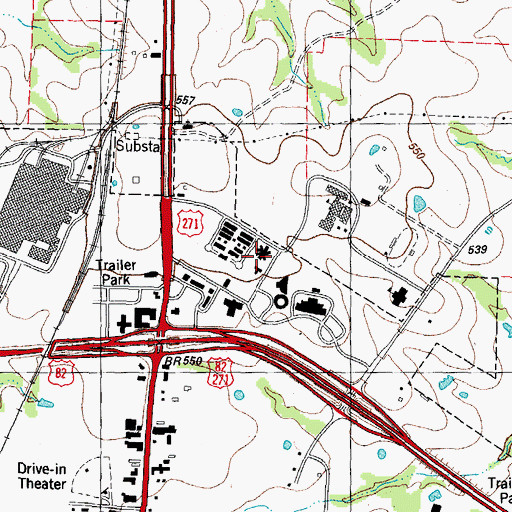 Topographic Map of Frank Stone Middle School, TX
