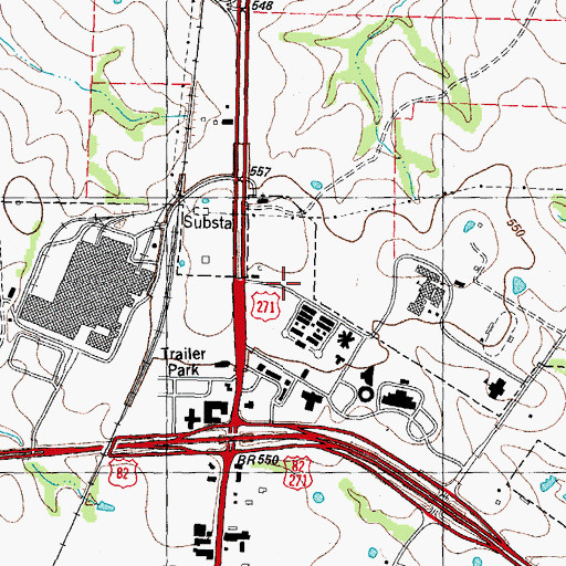 Topographic Map of North Lamar High School, TX
