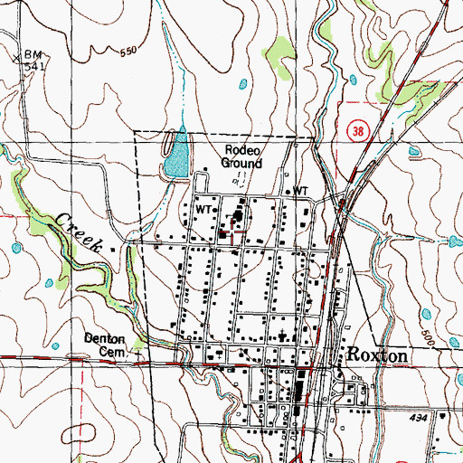 Topographic Map of Roxton Elementary School, TX