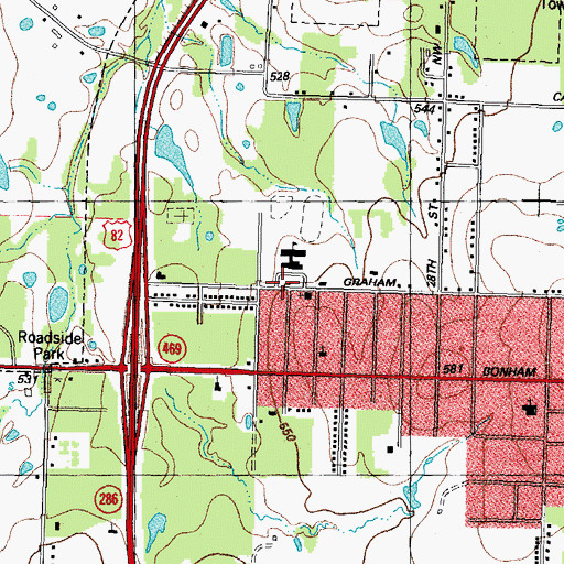 Topographic Map of Travis Junior High School, TX