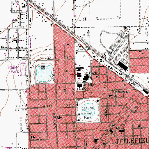 Topographic Map of Littlefield Elementary School, TX