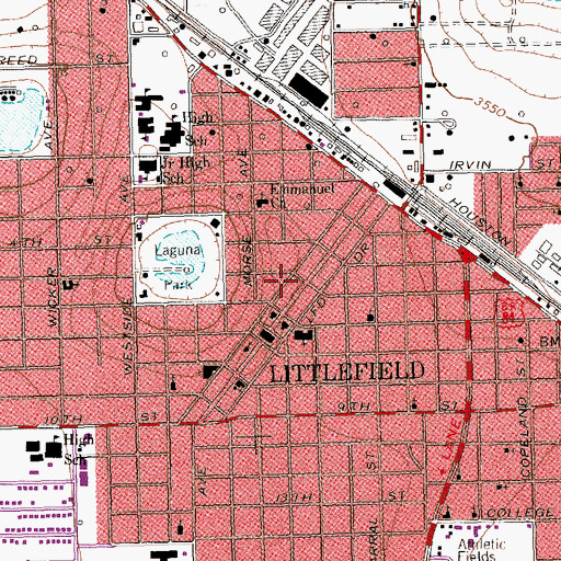 Topographic Map of Littlefield Instructional Center, TX