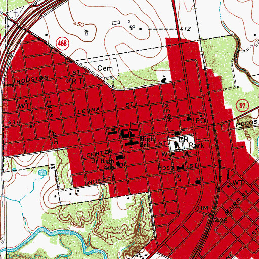 Topographic Map of Burks Elementary School, TX