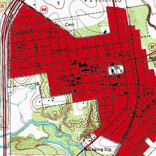 Topographic Map of Frank Newman Middle School, TX