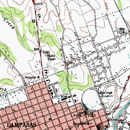 Topographic Map of Hanna Springs Intermediate School, TX