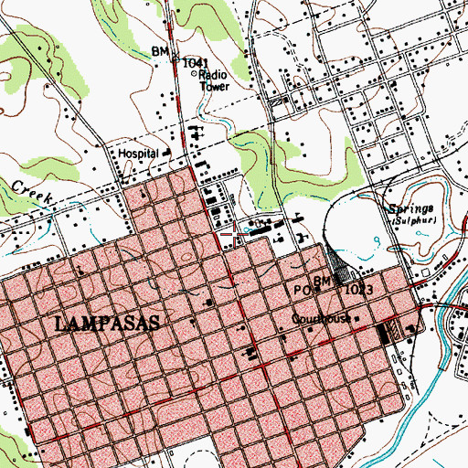 Topographic Map of Lampasas Middle School, TX