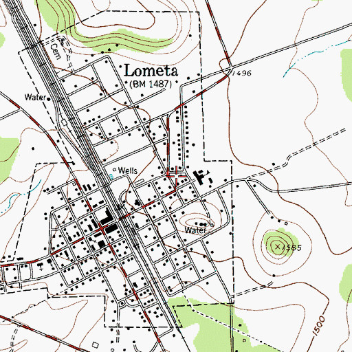 Topographic Map of Lometa School, TX