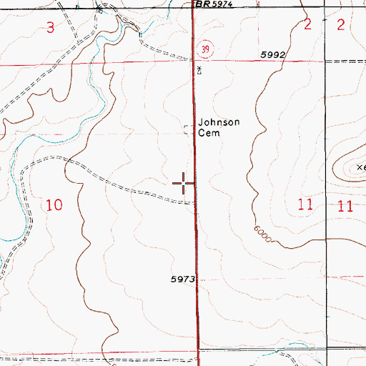 Topographic Map of Johnson Cemetery, NM