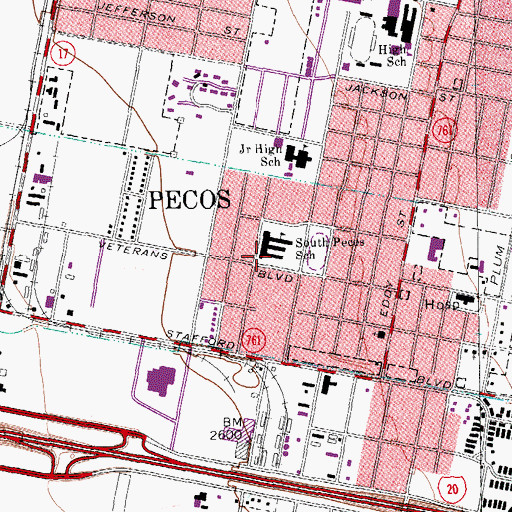Topographic Map of Austin Elementary School, TX