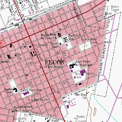 Topographic Map of De Zavala Middle School, TX