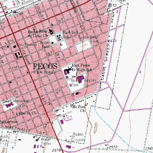 Topographic Map of Bessie Haynes Elementary School, TX