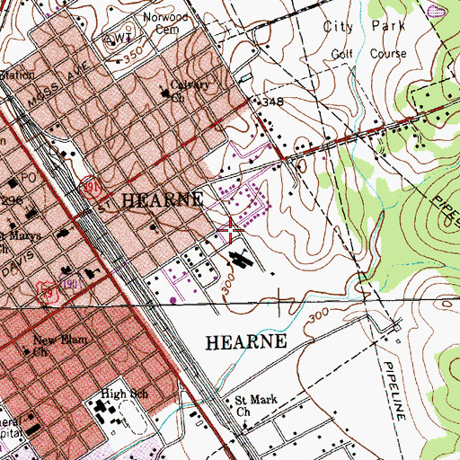 Topographic Map of East Side Elementary School, TX