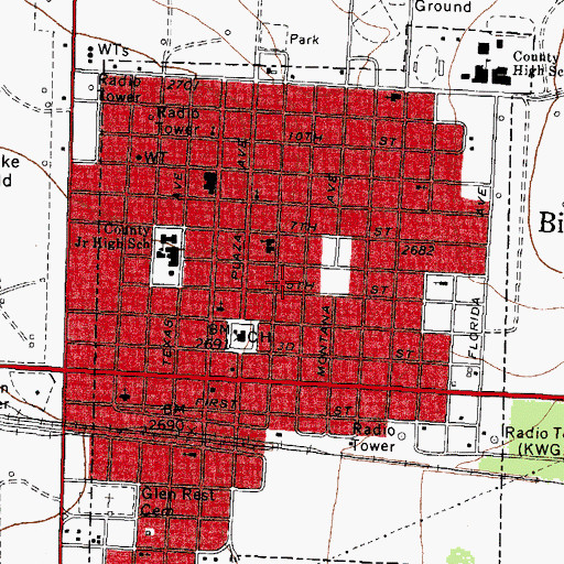 Topographic Map of Reagan County Middle School, TX