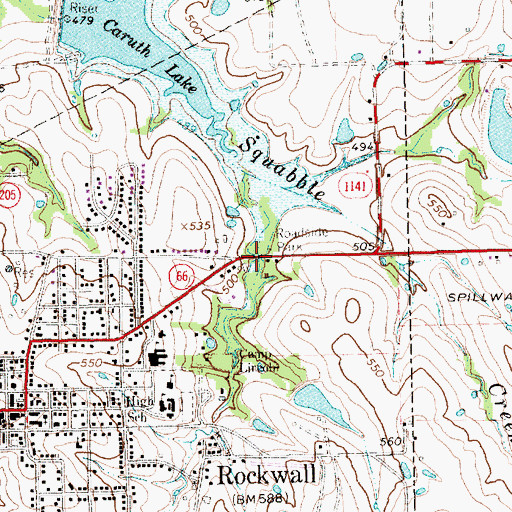 Topographic Map of J W Williams Middle School, TX