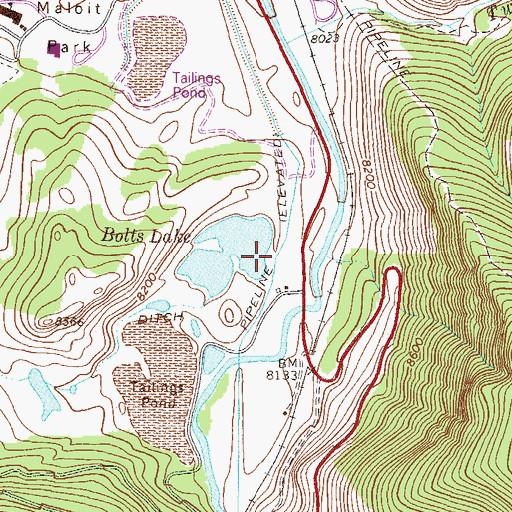 Topographic Map of Bolts Lake Dam, CO