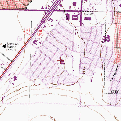 Topographic Map of South Georgia Elementary School, TX