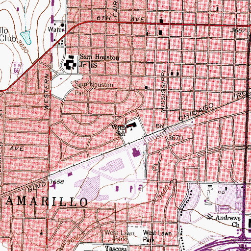 Topographic Map of Wills Elementary School, TX