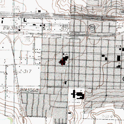Topographic Map of Canyon Intermediate School, TX