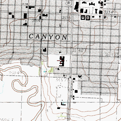 Topographic Map of Reeves - Hinger Elementary School, TX