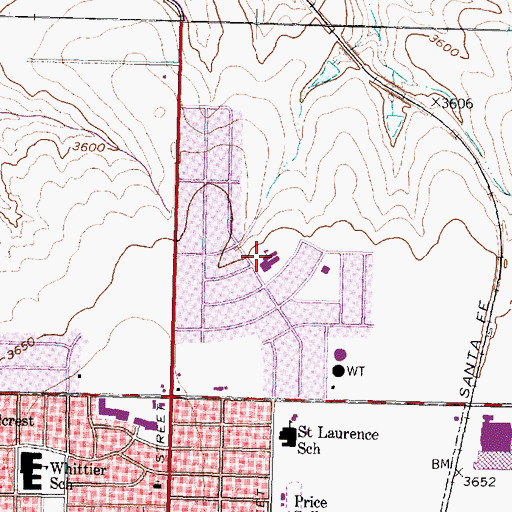 Topographic Map of Mesa Verde Elementary School, TX