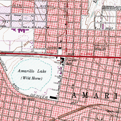 Topographic Map of North Heights Alternative School, TX