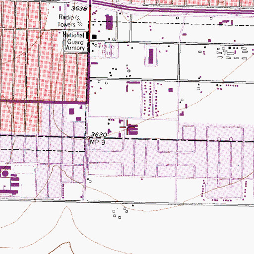 Topographic Map of Oak Dale Elementary School, TX