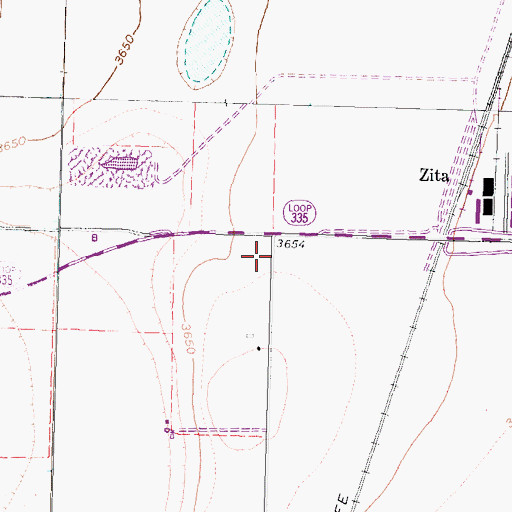 Topographic Map of Youth Center of High Plains, TX