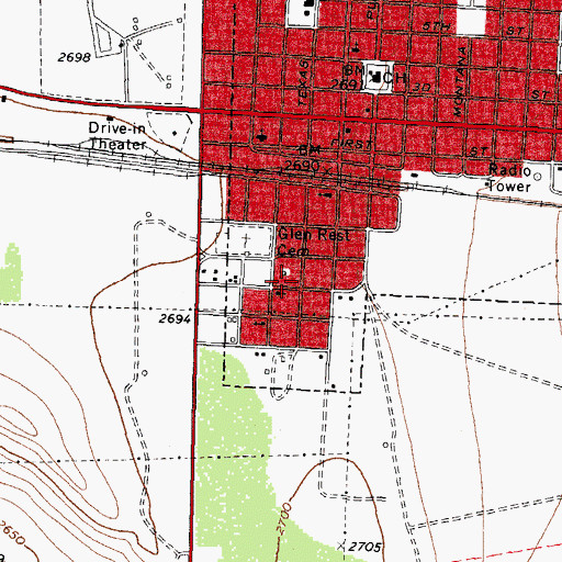 Topographic Map of Reagan County Elementary School, TX