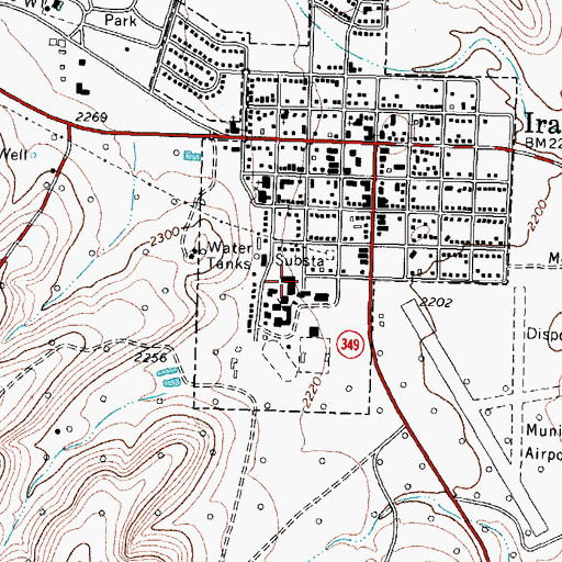 Topographic Map of Iraan Elementary School, TX