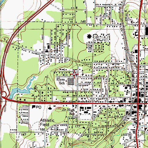 Topographic Map of Livingston Elementary School, TX