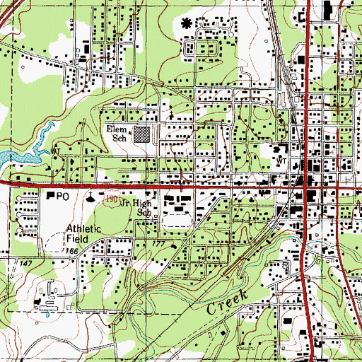 Topographic Map of Livingston Junior High School, TX