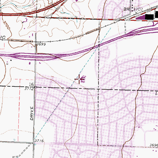 Topographic Map of Belmar Elementary School, TX