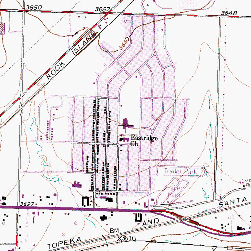 Topographic Map of Eastridge Elementary School, TX