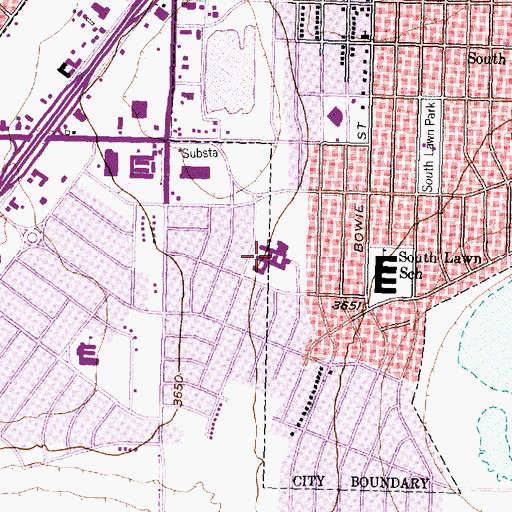 Topographic Map of Fannin Middle School, TX