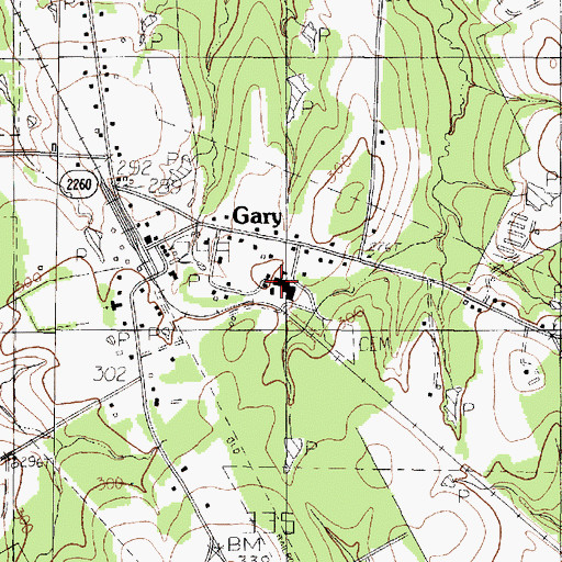 Topographic Map of Gary School, TX