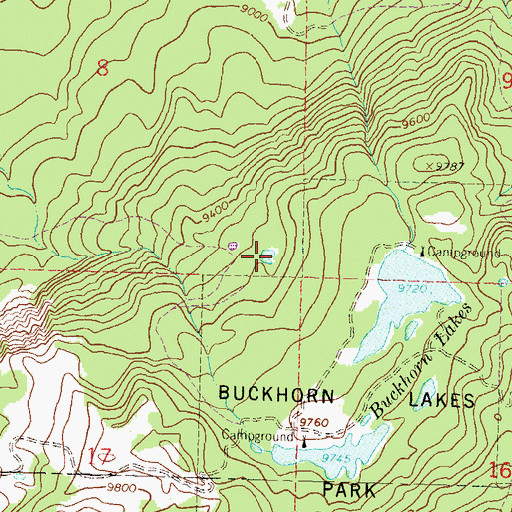 Topographic Map of Buckhorn Lake Number 1, CO