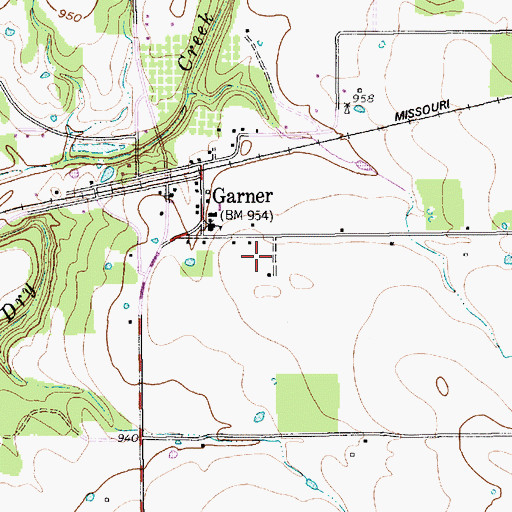Topographic Map of Garner Elementary School, TX