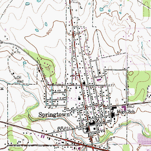 Topographic Map of Yale Academic Center, TX