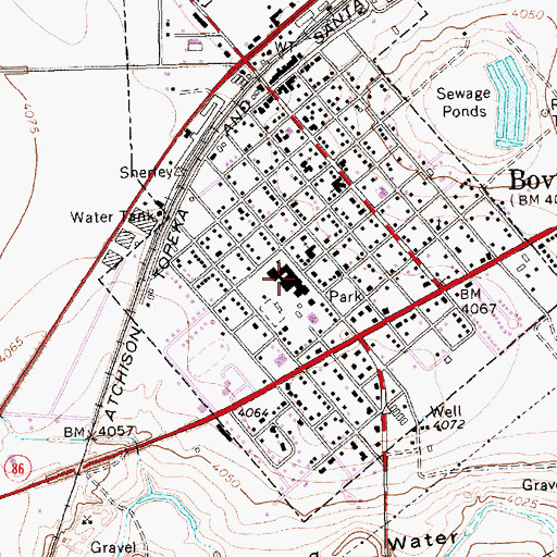 Topographic Map of Bovina Middle School, TX