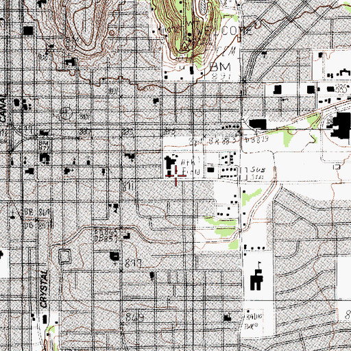 Topographic Map of Travis Elementary School, TX