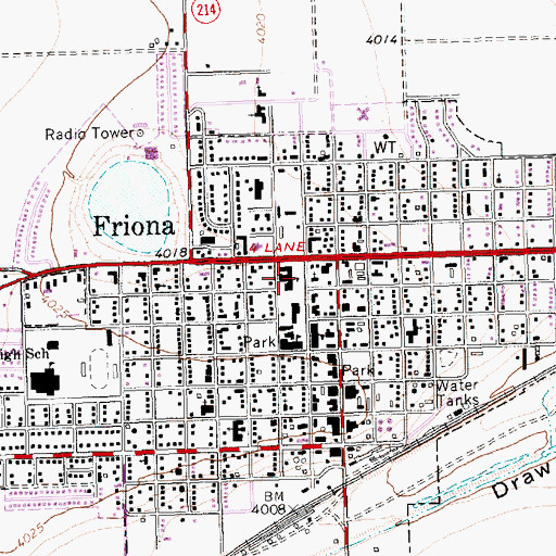 Topographic Map of Friona Junior High School, TX