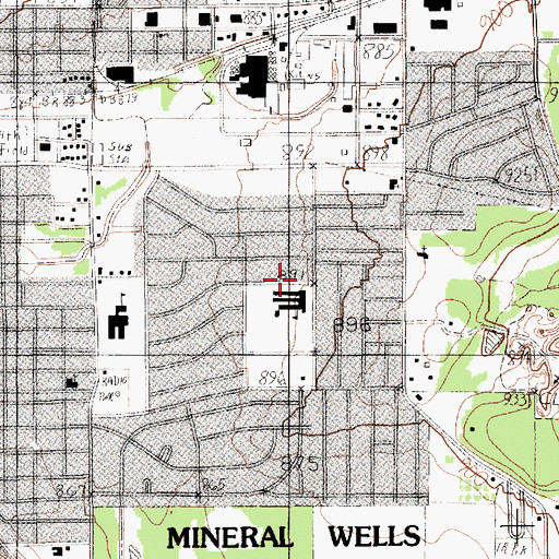 Topographic Map of Lamar Elementary School, TX