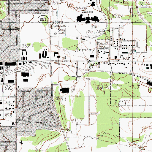 Topographic Map of Mineral Wells High School, TX