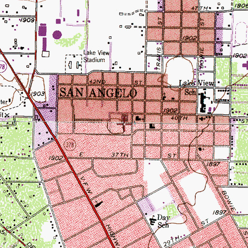 Topographic Map of Goliad Elementary School, TX