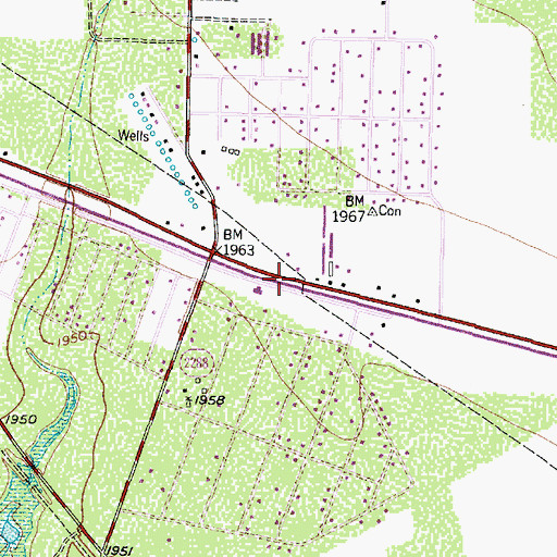 Topographic Map of Grape Creek Middle School, TX