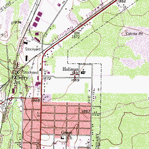 Topographic Map of Holiman Elementary School, TX