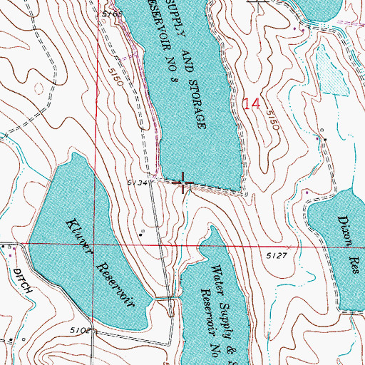 Topographic Map of Water Supply Number 4 Dam, CO