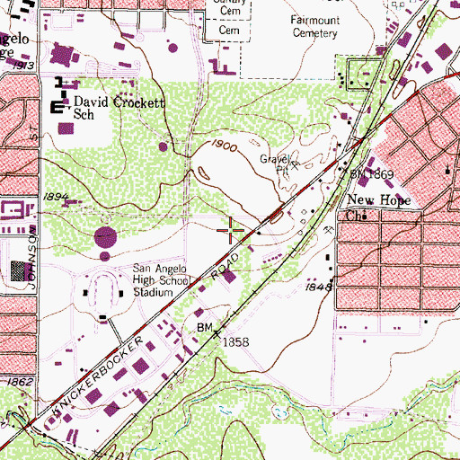 Topographic Map of Pays Alternative School, TX